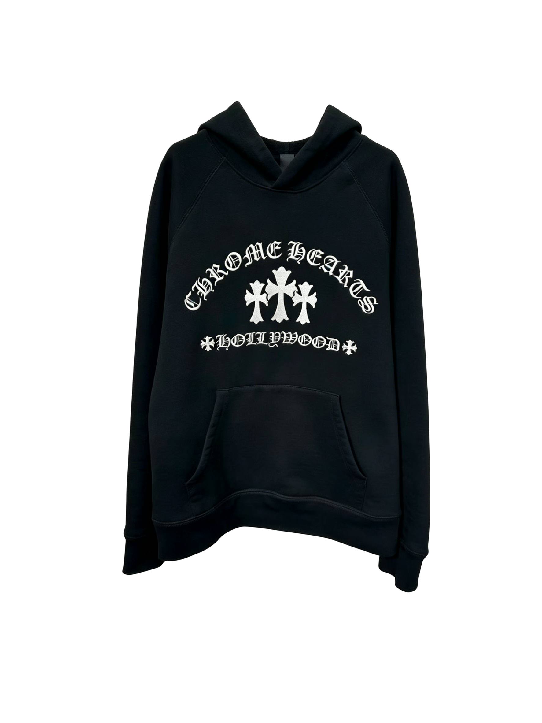 hoodies-8(front) Chrome HeartsChrome Hearts Leather Cross Sweatshirt - Image 1